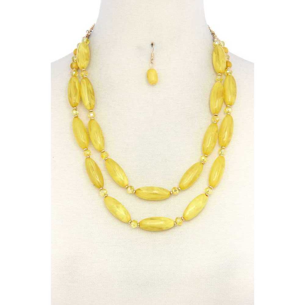 Oval Bead Layered Necklace - Picture 3 of 7